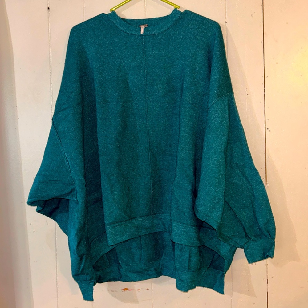 Small Free People Teal Oversized Sweater